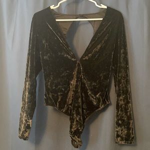 NWOT Black Velvet Lingerie/body suit VS <3 M